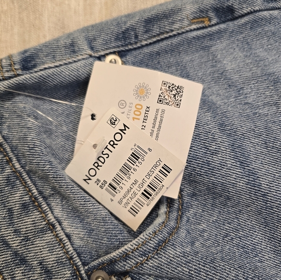 BP. Jeans Womens 28 High Rise Wide Leg Medium Wash Denim Ripped Casual - Picture 9 of 11